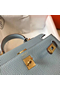 Hermes Kelly 20cm Bag In Blue Lin Clemence Leather GHW Replica