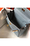 Hermes Kelly 20cm Bag In Blue Lin Clemence Leather GHW Replica