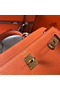 Hermes Kelly 20cm Bag In Orange Clemence Leather GHW Replica