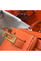 Hermes Kelly 20cm Bag In Orange Clemence Leather GHW Replica