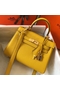 Hermes Kelly 20cm Bag In Yellow Clemence Leather GHW Replica
