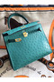 Hermes Kelly 25cm Handmade Bag In Vert Vertigo Ostrich Skin Replica