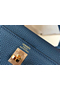 Hermes Kelly 25cm Retourne Bag In Agate Blue Clemence Leather Replica