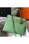 Hermes Kelly 25cm Sellier Bag In Vert Criquet Epsom Leather Replica