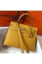Hermes Kelly 28cm Bag In Yellow Epsom Leather GHW Replica