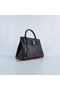 Hermes Kelly 28cm Shoulder Bags Black Grainy Leather Silver Replica