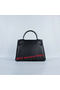 Hermes Kelly 28cm Shoulder Bags Black Grainy Leather Silver Replica