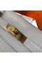 Hermes Kelly 32cm Bag In Pearl Grey Clemence Leather GHW Replica