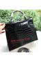 Hermes Kelly 32cm Shoulder Bag Croco Leather K32CO Black Replica