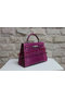 Hermes Kelly 32cm Shoulder Bag Purple Croco Patent Leather K32 Silver Replica
