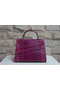 Hermes Kelly 32cm Shoulder Bag Purple Croco Patent Leather K32 Silver Replica