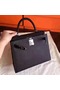 Hermes Kelly 32cm Shoulder Bags Original espom leather black Replica