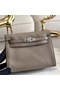 Hermes Kelly Danse Handmade Bag In Grey Swift Leather Replica