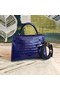 Hermes Kelly Mini II Handmade Bag In Blue Alligator Crocodile Replica