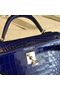 Hermes Kelly Mini II Handmade Bag In Blue Alligator Crocodile Replica