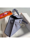 Hermes Kelly Mini II Handmade Bag In Blue Lin Ostrich Leather Replica