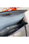 Hermes Kelly Mini II Handmade Bag In Blue Lin Ostrich Leather Replica