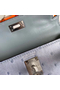 Hermes Kelly Mini II Handmade Bag In Blue Lin Ostrich Leather Replica