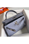 Hermes Kelly Mini II Handmade Bag In Blue Lin Ostrich Leather Replica