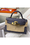 Hermes Kelly Mini II Handmade Bag In Gris Agate Ostrich Leather Replica