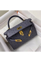 Hermes Kelly Mini II Handmade Bag In Gris Agate Ostrich Leather Replica