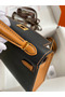 Hermes Kelly Mini II Sellier Bicolor Handmade Bag in Black and Gold Epsom Calfskin Replica