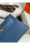 Hermes Kelly Mini II Sellier Handmade Bag In Blue Agate Epsom Calfskin Replica