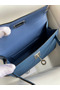 Hermes Kelly Mini II Sellier Handmade Bag In Blue Agate Epsom Calfskin Replica