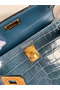 Hermes Kelly Mini II Sellier Handmade Bag In Blue Jean Shiny Alligator Leather Replica