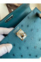 Hermes Kelly Mini II Sellier Handmade Bag In Colvert Ostrich Leather Replica
