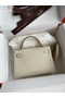 Hermes Kelly Mini II Sellier Handmade Bag In Craie Swift Calfskin Replica