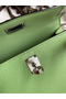 Hermes Kelly Mini II Sellier Handmade Bag In Vert Criquet Chevre Mysore Leather Replica
