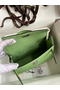 Hermes Kelly Mini II Sellier Handmade Bag In Vert Criquet Chevre Mysore Leather Replica