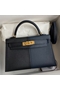 Hermes Kelly Mini II Sellier Tri-color Bag In Black/Blue Indigo/Red Calfskin Replica