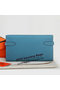 Hermes Kelly Original Leather Bi-Fold Wallet A708 Light Blue Replica