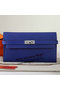 Hermes Kelly Original Saffiano Leather Bi-Fold Wallet A708 RoyalBlue Replica