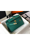Hermes Kelly Pochette Bag In Vert Veronese Epsom Leather Replica