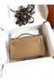 Hermes Kelly Pochette Handmade Bag In Biscuit Swift Calfskin Replica