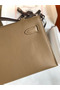Hermes Kelly Pochette Handmade Bag In Biscuit Swift Calfskin Replica