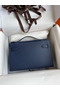 Hermes Kelly Pochette Handmade Bag In Blue Saphir Epsom Calfskin Replica