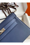 Hermes Kelly Pochette Handmade Bag In Blue Saphir Epsom Calfskin Replica