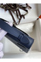 Hermes Kelly Pochette Handmade Bag In Blue Saphir Epsom Calfskin Replica
