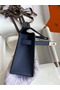 Hermes Kelly Pochette Handmade Bag In Blue Saphir Epsom Calfskin Replica