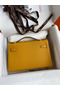 Hermes Kelly Pochette Handmade Bag In Jaune Ambre Epsom Calfskin Replica