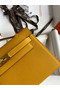 Hermes Kelly Pochette Handmade Bag In Jaune Ambre Epsom Calfskin Replica