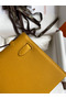 Hermes Kelly Pochette Handmade Bag In Jaune Ambre Epsom Calfskin Replica