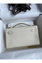 Hermes Kelly Pochette Handmade Bag In Nata Swift Calfskin Replica