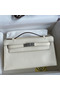 Hermes Kelly Pochette Handmade Bag In Nata Swift Calfskin Replica