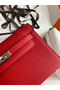 Hermes Kelly Pochette Handmade Bag In Red Epsom Calfskin Replica