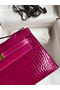 Hermes Kelly Pochette Handmade Bag In Rose Scheherazade Shiny Alligator Leather Replica